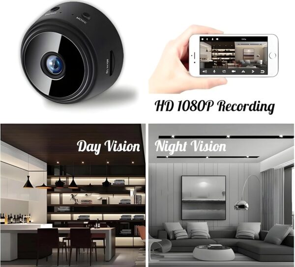 Easywoow cámara IP WiFi 360° a9 cámara de vigilancia con Sensor fhd 1080p,visión Nocturna,Seguridad para hogar notificaciones en Tiempo Real, admite Tarjeta SD,detección de Movimiento - Image 3