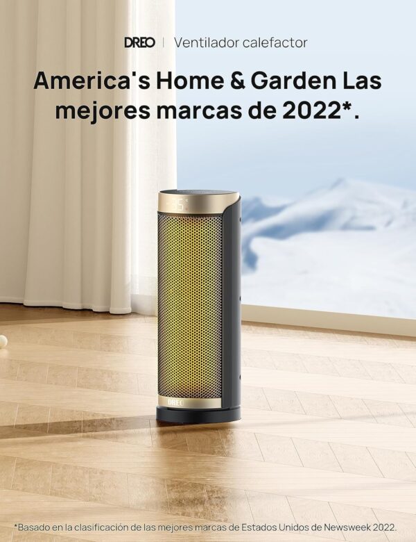Dreo calentador eléctrico, cerámica de calentamiento rápido de 1800 W con termostato, protección contra sobrecalentamiento y vuelco, temporizador de 1 a 12 h - Image 2