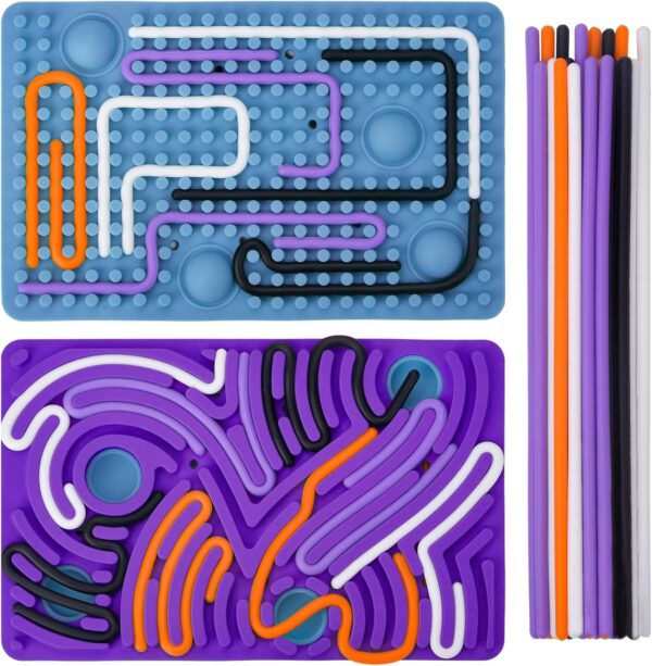 Vibbang Sensory Activity Board, Juguete Antiestrés De Silicona, Juguetes Sensoriales Táctiles, Diseño De Doble Cara, para Calmar El Estrés, La Ansiedad, El Tdah y El Autismo (A)