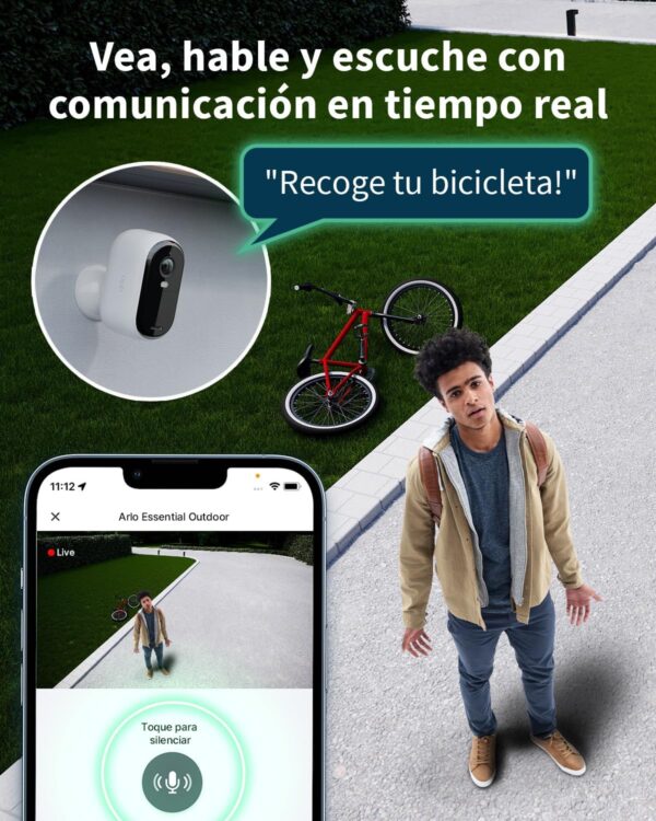 Arlo Essential 2 Camara Vigilancia WiFi Exterior HD, Camara Vigilancia WiFi Interior, Sensor de Movimiento, Alarmas Para Casa, Visión Nocturna En Color, Prueba Arlo Secure Incluida, 4 Cámaras, Blancas - Image 7