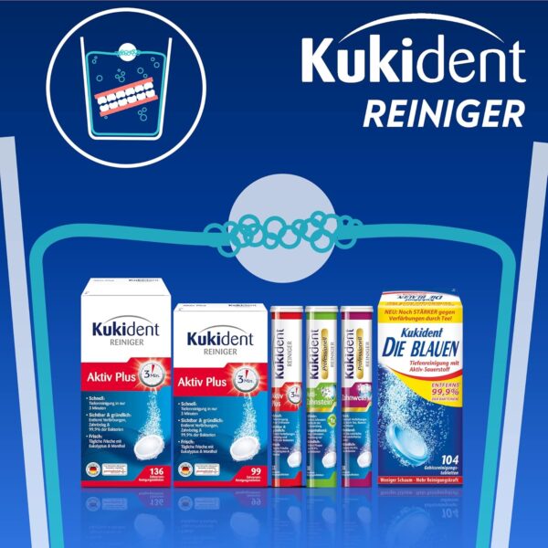 Kukident Crema adhesiva Med+limpiador dental de manzanilla para terceros, paquete de 3 unidades (3 x 40 g) - Image 4