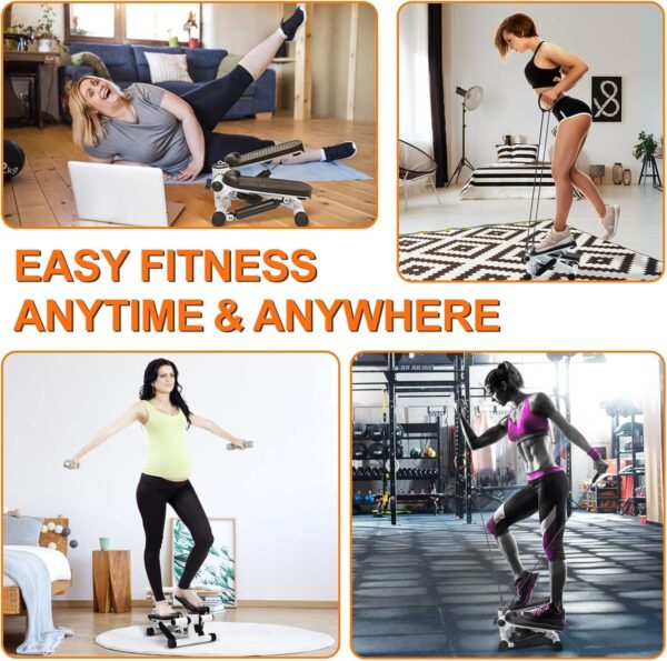 Stepper de Fitness para Entrenamiento en Casa | Stepper de Bajo Impacto con Bandas de Resistencia o Manillar | Ejercicio de Cuerpo Completo en Casa o Gym | Entrenamiento Cardio y Tonificación Muscular - Image 8