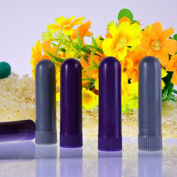 28 Sets Inhalador Nasal de Plástico Tubo de Aceites Esenciales Rellenable Palillos de Inhalador, 7 Colores, con Mechas - Image 6