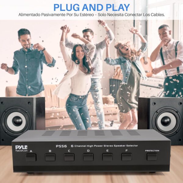 Pyle USA - Amplificador de Audio para el hogar, Receptor estéreo de Potencia para Cine en casa, Sonido Envolvente, PSS6EU - Image 5