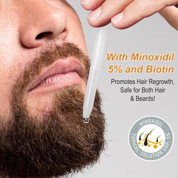 Suero de crecimiento capilar con biotina-Kit de crecimiento de barba-Cuidado del cabello para un cabello y barba saludables-Kit de cuidado para el crecimiento de los hombres-60ML - Image 7