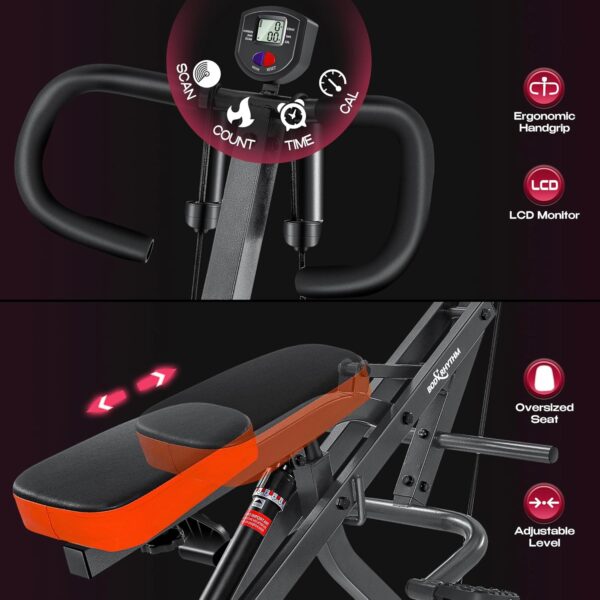 BODY RHYTHM Máquina de Sentadillas para Gimnasio en casa, Entrenamiento de Asistencia en Sentadillas, máquina de Remo para Entrenamiento de Cuerpo Completo, Capacidad de Carga de 220 Libras (Negro) - Image 5