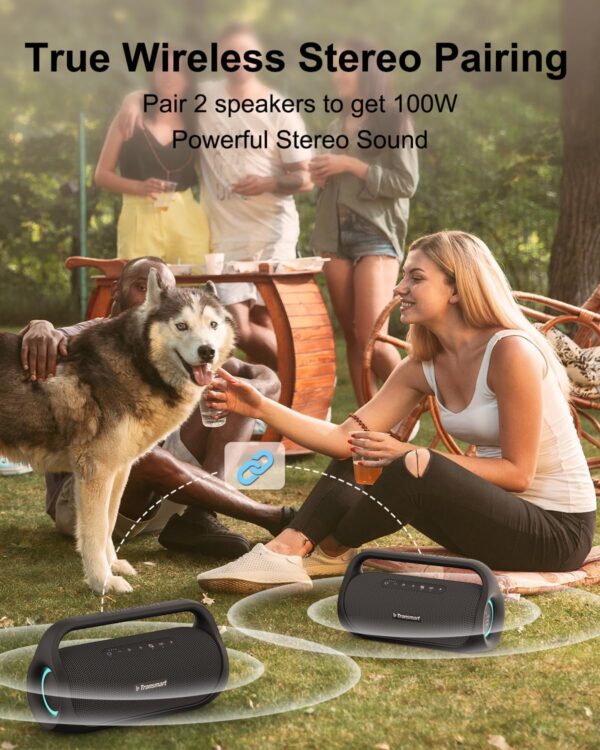 Tronsmart Altavoz Bluetooth Potente 50W con Sonido Estéreo, Bluetooth 5.3, Waterproof IPX6, 15H de Reproducción, Altavoz Portátil inalámbrica con Powerbank y NFC para Hogar, Fiesta, Viaje - Image 5