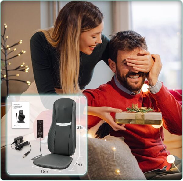 Snailax Asiento de Masaje Shiatsu Mejorado para Masaje de Cuello y Espalda, almohada de masaje para espalda/cuello/hombros, masajeador de espalda con masaje vibratorio, regalo para hombres y mujeres - Image 8