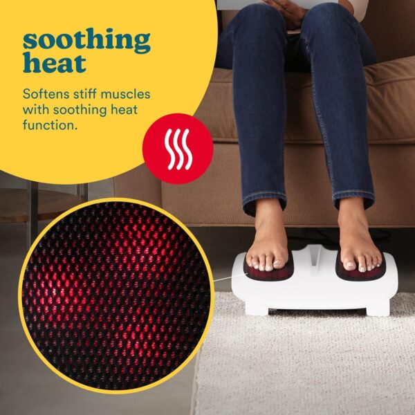 HoMedics Deluxe Shiatsu Masajeador Eléctrico para Pies con Calor – 6 Nodos Giratorios, 18 Cabezales de Masaje Plantar, Suaviza los Músculos - Image 6