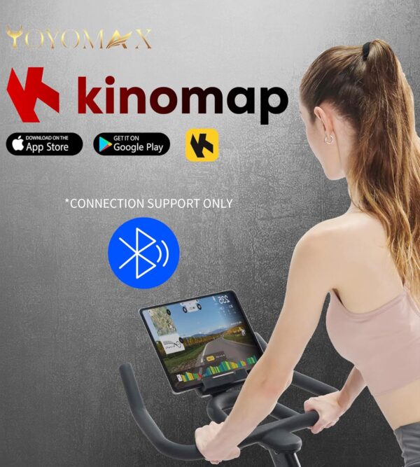 yoyomax Bicicleta estática, bicicleta estacionaria, bicicleta de interior/bicicleta estática magnética - Máquina de bicicleta estática de fitness con cómodo cojín de asiento y pantalla digital con - Image 7