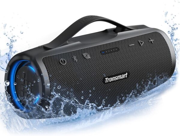 Tronsmart Mirtune S100 Altavoz Bluetooth 50W, Altavoz Portátil Potente, Resistente al Agua IPX7, Retractable Handle, 20H de Reproducción, Sonido Estéreo, Aux y Powerbank, Speaker con EQ para Exterior