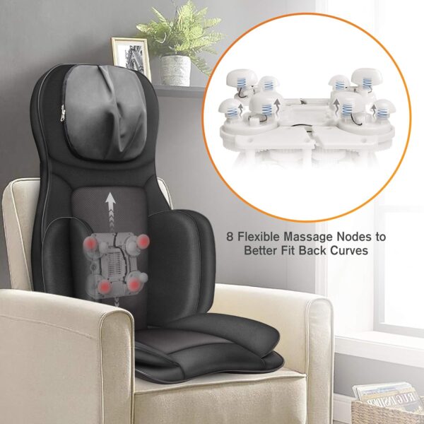 Snailax Asiento de Masaje Shiatsu con calor, Cojín de Masaje 4D con compresión/amasado/vibración, masajeador eléctrico de cuerpo completo para espalda cuello, regalos - Image 5
