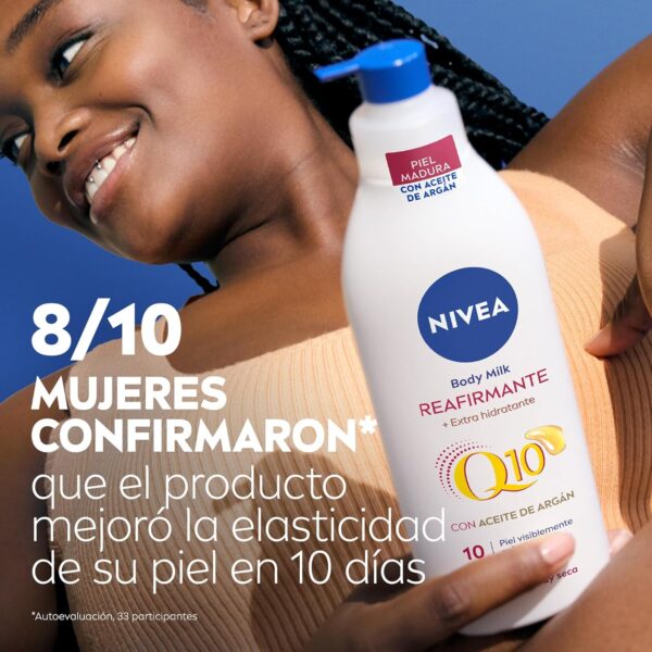 NIVEA Q10 Aceite de Argán Body Milk Reafirmante + Extra Hidratante (400 ml), loción corporal reafirmante para piel seca, crema hidratante corporal nutritiva - Image 6