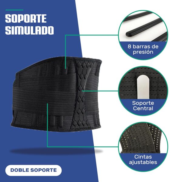 NativoDex Faja Lumbar Hombre y Mujer - Soporte Especial Lumbar y Espalda Baja - Reduce el Dolor y Recupera Lesiones en Cintura y Espalda - Cinturón Soporte Lumbar con Doble Ajuste (L) - Image 5