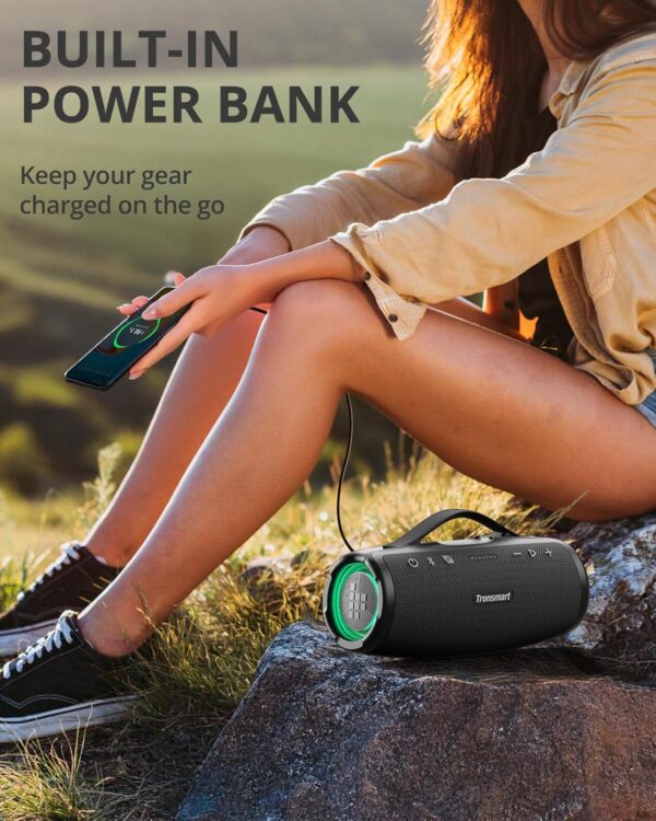 Tronsmart Mirtune S100 Altavoz Bluetooth 50W, Altavoz Portátil Potente, Resistente al Agua IPX7, Retractable Handle, 20H de Reproducción, Sonido Estéreo, Aux y Powerbank, Speaker con EQ para Exterior - Image 7