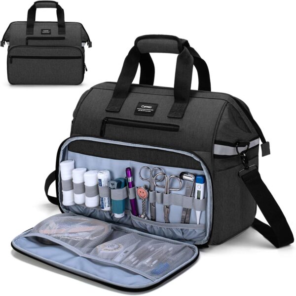 CURMIO Botiquín de Primeros Auxilios, Maleta de Primeros Auxilios, Bolsa para Emergencias, Multiusos, Ligero, (Sola Bolsa, Patente Pendiente), Negro