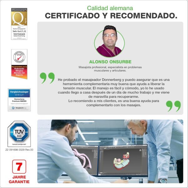 Donnerberg® Masajeador Cervical y Espalda Manual| Masajeador Cuello| 7 años de garantía |Masajeador Muscular| calor infrarrojo| Calidad Alemana - Image 7