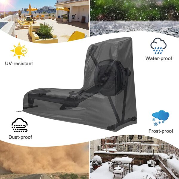 Cubierta para Náquina de Remo,Cubierta Protectora para Equipos de Fitness Remo - Impermeable, Anti-UV y Antipolvo(241 x 61 x 100 CM) - Image 3