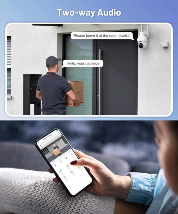 GALAYOU Camara Vigilancia WiFi Exterior - 2K Camaras IP Vigilancia Domicilio 360° con Visión Nocturna en Color, Alerta de Movimiento, 24/7 Grabación en Tarjeta SD, IP65, Compatible Alexa - Image 5