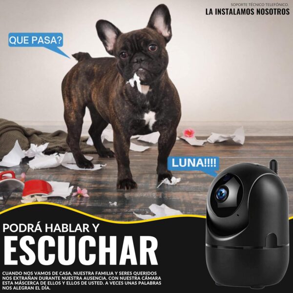 Cámara Vigilancia WiFi Interior, Camara IP 1080P de Seguridad con Detección de Movimiento y Visión Nocturna, Camara Vigilancia de Bebé con Audio Bidireccional Compatible iOS Android 2.4 NEGRA - Image 2