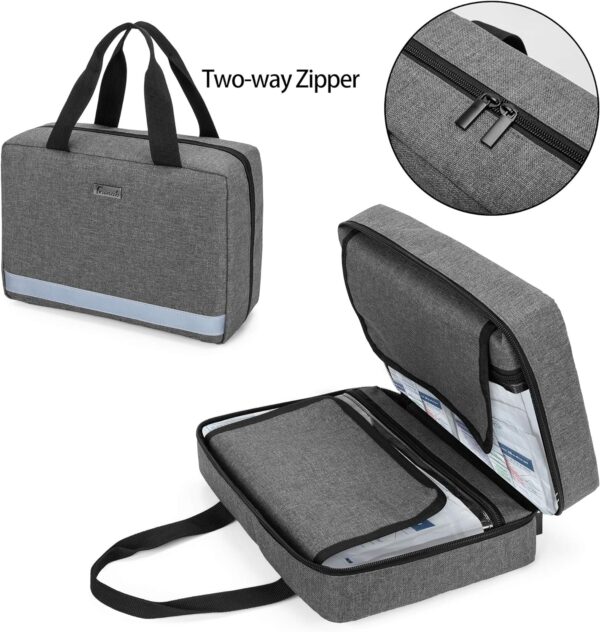 Trunab Botiquin de Primeros Auxilios Coche Gris, Vacío, SÓLO Bolsa Bolsa de Farmacia, Caja Botiquín Casa Profesional para Kit de Emergencia, Ideal para Hogar, Camping, Viajes y Senderismo - Image 3