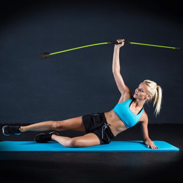 Relaxdays Swingstick, Fitness Schwingstab für Vibrationstraining & Tiefenmuskulatur, flexibel, Fiberglas, 160 cm, Blau - Image 2