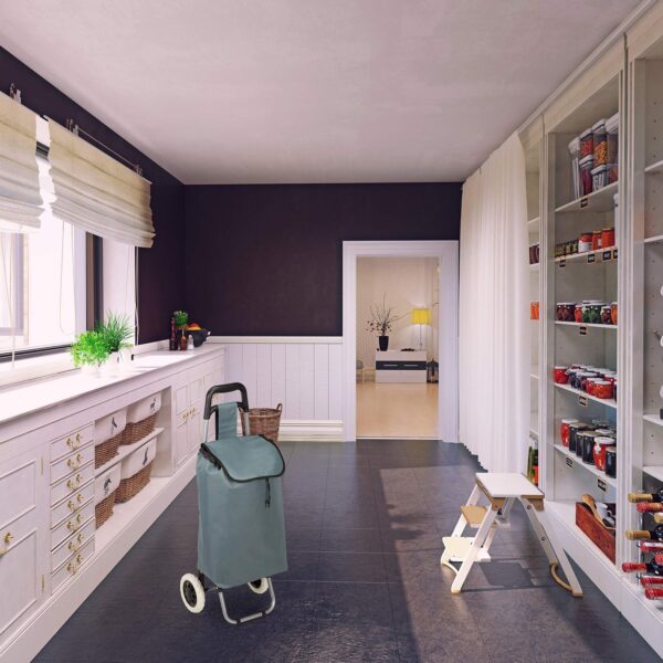 Relaxdays Carro Compra Plegable, Bolsillo Interior, 25 l, Soporta hasta 10 kg, Tela-Acero, 1 Ud, 91 x 40 x 30 cm, Gris, Poliéster - Image 2