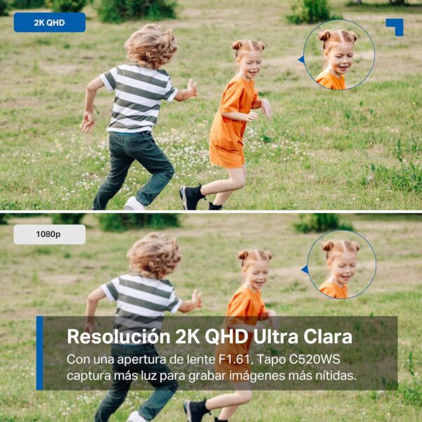 tapo C520WS - Cámara Vigilancia Wi-Fi Exterior 360°, Resolución 2K QHD, Visión Nocturna en Color Starlight, Detección IA Múltiple, Seguimiento de Movimiento, IP66 - Image 3