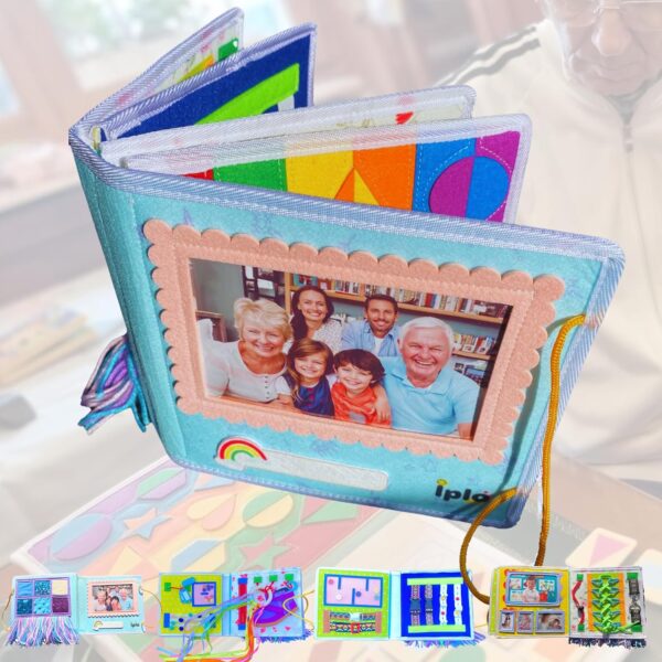 IPLO® Busy Book Montessori | Quiet Book | Libro Terapéutico para mayores, Alzheimer, Demencia, Autismo – Estimulación Cognitiva | Juegos de Memoria | Zona de Fotos para no olvidar | Terapia Funcional