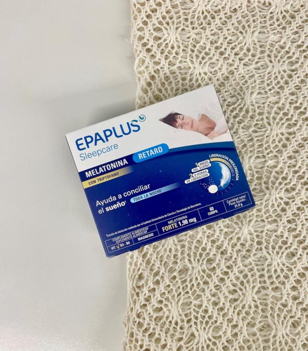 EPAPLUS Sleepcare, Melatonina Retard con Triptófano, Melatonina de Liberación Prolongada 8 Horas, Dormir Rápidamente,60 Comprimidos x 1,98 mg Melatonina Forte - Image 3