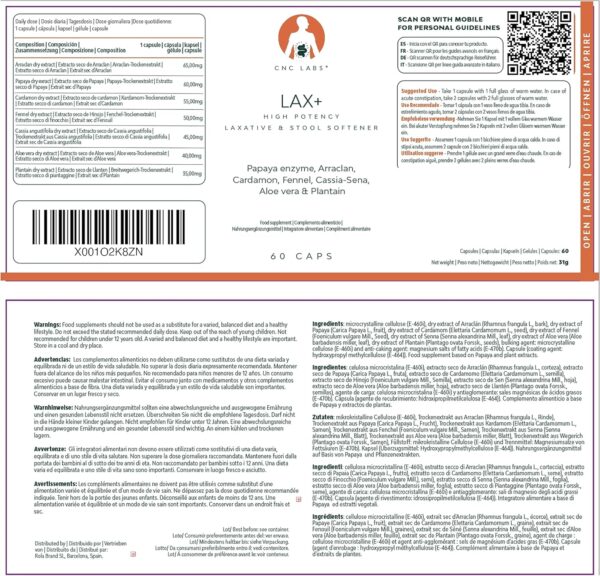 Laxante LAX+, Alivia el Estreñimiento 100% Natural & Vegano, Ablanda las Heces, Efectivo & Rapido con Papaya, Arraclan, Cardamo, Hinojo, Sena, Aloe & Plantago, Respaldado por Estudios Clínicos - Image 12