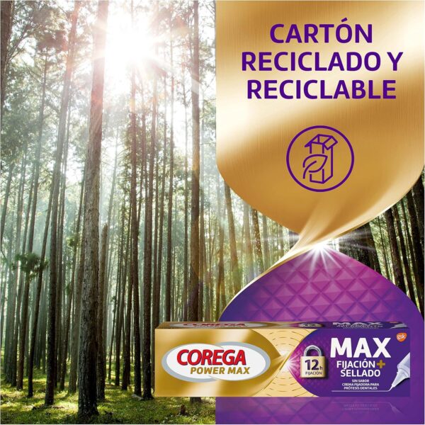 Corega Max Fijación + Sellado, Crema Fijadora para Prótesis Dentales, Hasta 12 Horas de Duración, 40 g - Image 6