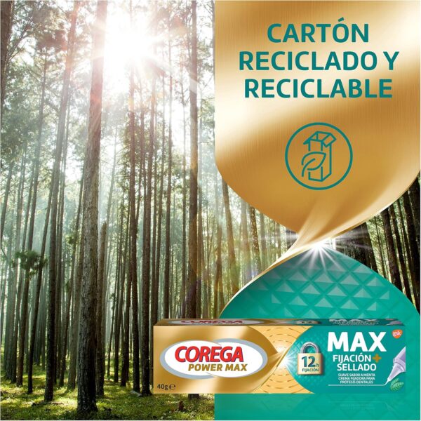 Corega Max Fijación + Sellado, Crema Fijadora Para Prótesis Dentales, Hasta 12 horas de Fijación, Sabor Menta, Pack 3 x 40 g - Image 8