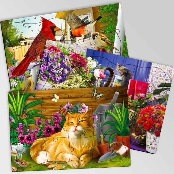 QUOKKA - Rompecabezas de demencia de 13 piezas para ancianos, productos de actividades de piezas grandes para personas mayores - 3 juegos de rompecabezas de Alzheimers para adultos con pájaros y gatos - Image 8