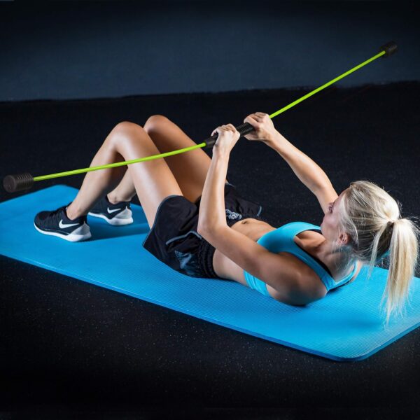 Relaxdays Swingstick, Fitness Schwingstab für Vibrationstraining & Tiefenmuskulatur, flexibel, Fiberglas, 160 cm, Blau - Image 6