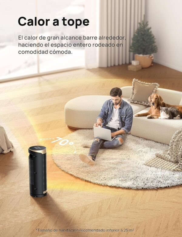 Dreo calentador eléctrico, cerámica de calentamiento rápido de 1800 W con termostato, protección contra sobrecalentamiento y vuelco, temporizador de 1 a 12 h - Image 4