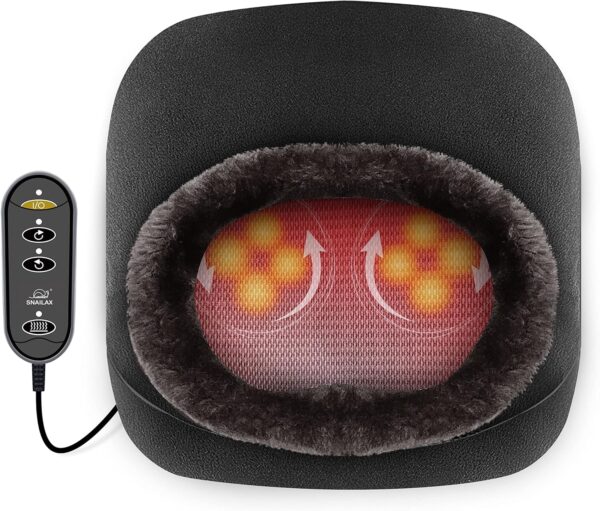 Snailax 2 en 1 Shiatsu Masajeador de Pies con Calefacción, Calentador de Pies o Masaje de Espalda, Masaje de Pies y Alivio del Dolor de Pies, Regalo Original para Mujeres/Hombres/Mamá/Papá