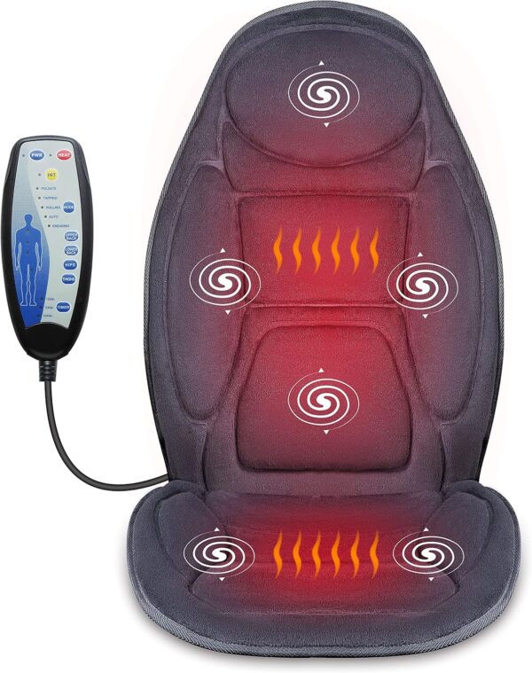 Snailax Cojín de Masaje con calor, cómodo masajeador con vibración para espalda, Asiento de masaje para relajarse en casa y en la oficina, Regalos para Hombre/Mujer/Familia