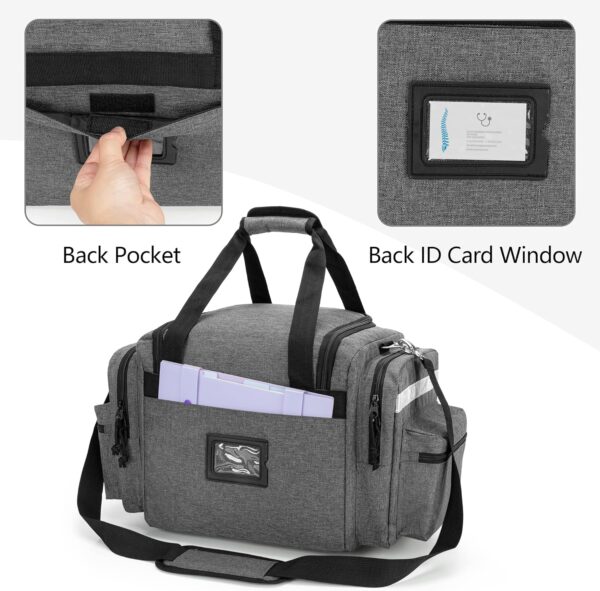Damero Bolsa de trauma médica vacía, bolsa de primeros auxilios profesional con múltiples bolsillos para suministros médicos,gris - Image 4