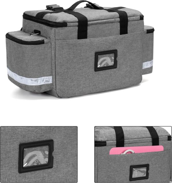 Damero Bolsa de Suministros médicos, Bolsa de Primeros Auxilios con divisores Desmontables y Hebillas Superiores, Ideal para traumatismos, Salud en el hogar, Enfermeras,Gris - Image 4