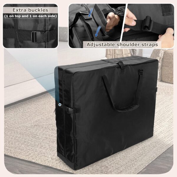 Luxja Bolsa para Camilla de Masaje Adapta Camilla de Masaje Plegable 24" a 30" de Ancho, Bolsa de Transporte para Mesa de Masaje con Bolsillos Accesorios, Negro - Image 4