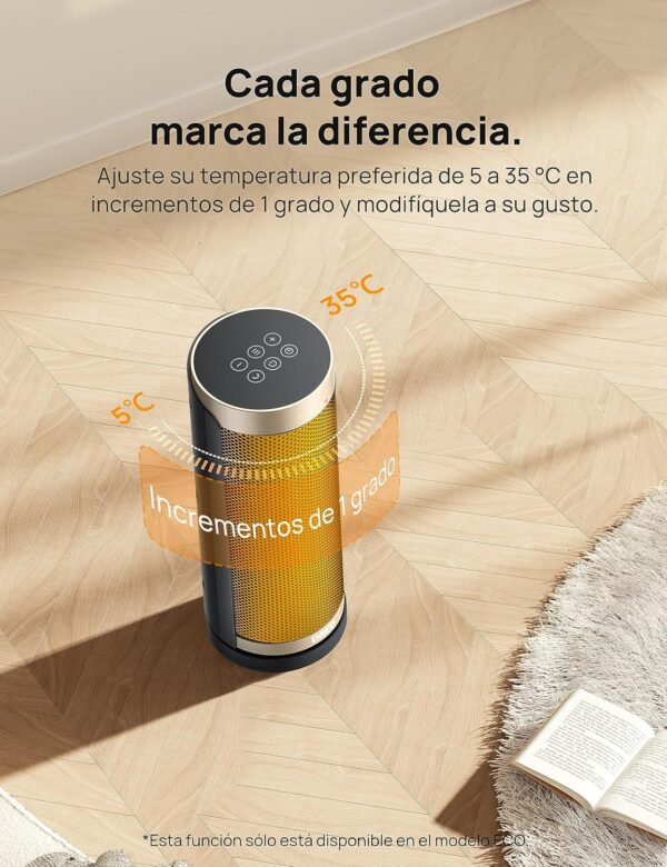 Dreo calentador eléctrico, cerámica de calentamiento rápido de 1800 W con termostato, protección contra sobrecalentamiento y vuelco, temporizador de 1 a 12 h - Image 5