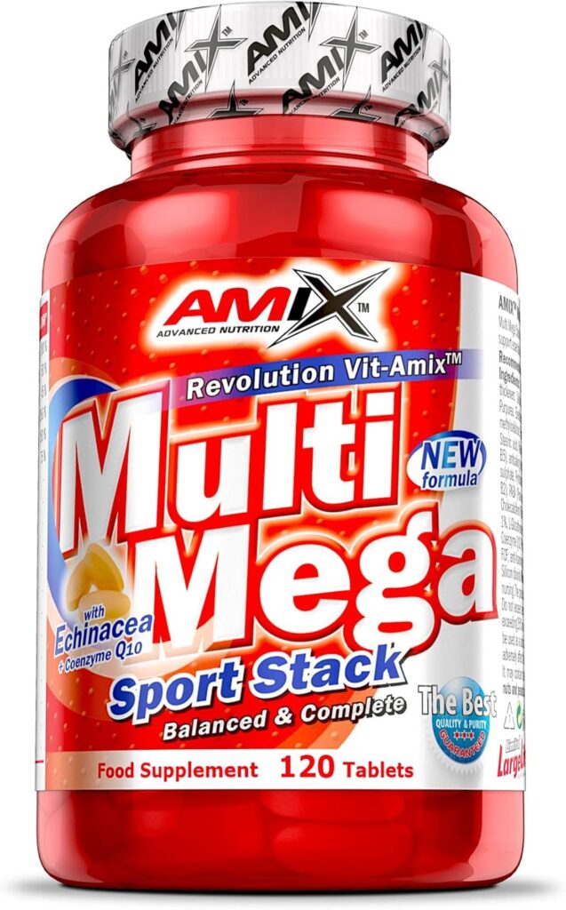 AMIX - Complejo Vitamínico - Multi Mega Stack con Vitaminas y Minerales - 120 Tabletas - Mejora el Rendimiento Físico y Mental - Suplemento con Hierro - Eficaces Suplementos Vitamínicos