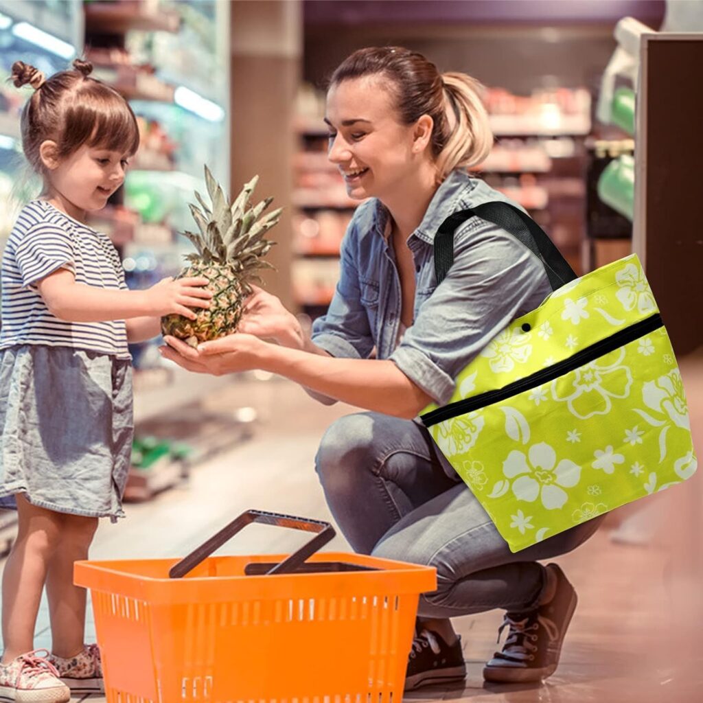 Carro de la compra Bolsa de la compra con ruedas 2 en 1 Carro de la compra plegable Multifuncional Bolsa para carrito de compras Gran capacidad, verde, adecuado para viajes, compras, camping