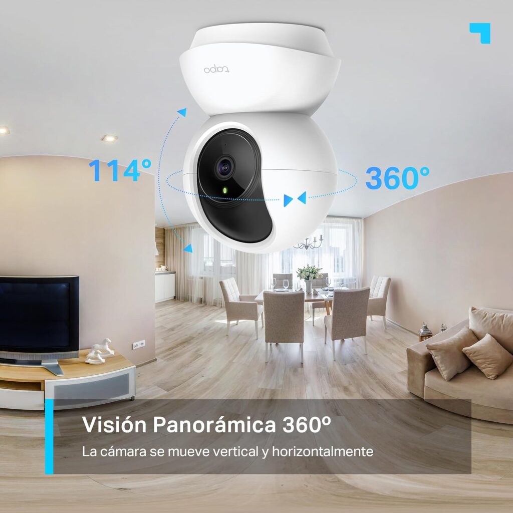 Tapo TP-Link C210(2-Pack) - Cámara IP WiFi 360° Cámara de Vigilancia 2K (3MP),Visión Nocturna Admite Tarjeta SD hasta 512 GB, Detección de Movimiento, Control Remoto, Compatible con Alexa