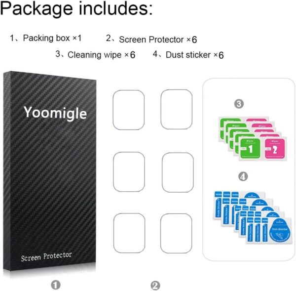 Yoomigle Paquete de 6 protectores de pantalla compatibles con reloj inteligente NAIXUES I60 de 1.85 pulgadas para reloj inteligente FitcloudPro I60 de 1.85 pulgadas, protectores de pantalla - Image 7