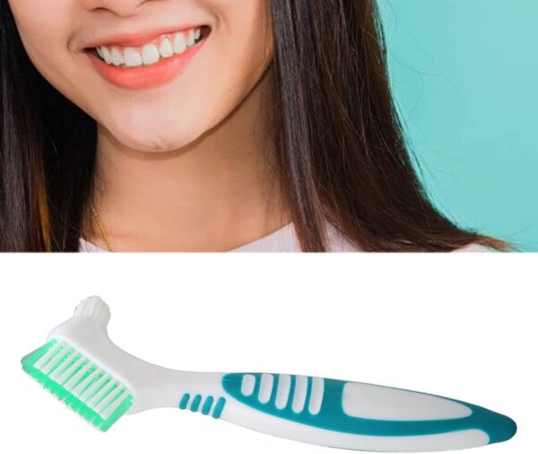 Cepillo para dentaduras postizas, limpieza eficaz cepillo de dientes postizos herramienta profesional de limpieza de dentaduras postizas para hombres y mujeres - Image 5