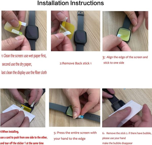 Blueshaweu Protector de pantalla compatible con reloj inteligente ADUOGENG para niños, HD, transparente, flexible, protector de pantalla de TPU [6 unidades] para reloj inteligente ADUOGENG T5 Pro - Image 5