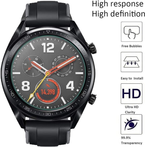 MBROS Compatible para [3 Pedazo Protector] 9H Protector De Pantalla De Cristal Templado Compatible para Smartwatch IDEALROYAL S52 Reloj Inteligente Hombre 1.39" (3 Pedazo) - Image 4