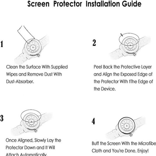 MBROS Compatible para [3 Pedazo Protector] 9H Protector De Pantalla De Cristal Templado Compatible para Smartwatch IDEALROYAL S52 Reloj Inteligente Hombre 1.39" (3 Pedazo) - Image 7